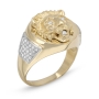 Majestic Lion of Judah 14K Gold Men's Ring With Diamond Accent (Choice of Colors) - 3