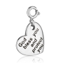 Marina Jewelry G-d Bless and Protect You Clip-On Love Heart Charm - 1