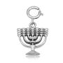 Marina Jewelry Silver Seven-Branched Menorah Clip-on Charm - 1