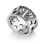Marina Jewelry Sterling Silver Cut Out Star of David and Menorah Ring - 1