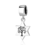 Marina Jewelry Sterling Silver Star of David with Tree of Life Charm - 1