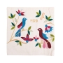 Yair Emanuel Raw Silk Matzah Cover and Afikoman Bag - Birds, White - 3