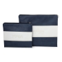 Faux Leather Blue and White Tallit & Tefillin Bag Set - 1