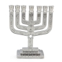 Star of David 7-Branched Metal Menorah with Tribes of Israel - 4