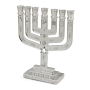 Star of David 7-Branched Metal Menorah with Tribes of Israel - 5