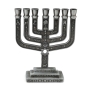 Star of David 7-Branched Metal Menorah with Tribes of Israel - 8