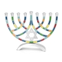 Multicolored Star of David Hanukkah Menorah - 7