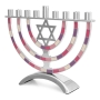 Colorful & Modern Star of David Hanukkah Menorah  - 12