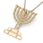 Handcrafted 14K Yellow Gold Menorah Pendant Necklace - 4
