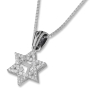 Sterling Silver Zirconia-Studded Star of David with Hey - 2