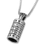 Sterling Silver Priestly Blessing Necklace with Tiny Stars of David - 1