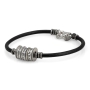 Sterling Silver and Black Silicon SAL and Angels Wealth Bracelet - 1