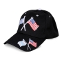 American and Israeli Flags Black Baseball Cap  - 2
