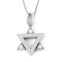 Modern 14K Gold Star of David Pendant Necklace With White Diamonds (Choice of Colors) - 4
