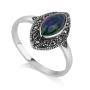 Marina Jewelry Sterling Silver Framed Eilat Stone Lens Ring - 1