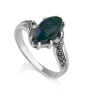 Marina Jewelry Sterling Silver Asymmetric Eilat Stone Ring - 1