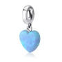 Marina Jewelry Blue Opal Heart Pendant Charm - 2