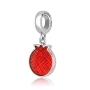 Marina Jewelry Red Pomegranate Sterling Silver and Enamel Charm  - 2
