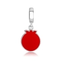 Marina Jewelry Red Pomegranate Sterling Silver and Enamel Charm  - 1