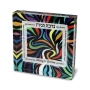 Jordana Klein Home Blessing Glassy Cube With Multicolored Swirling Design (Hebrew/English) - 2