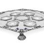 Nadav Art 925 Sterling Silver Seder Plate With Majestic Design and Amethyst Stones - 2