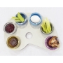 Nadav Art Anodized Aluminum Modern Seder Plate With Multicolored Bowls - 4