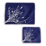 Navy Blue Tallit and Tefillin Bag Set With Tree of Life Design - 1