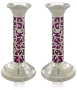 Nadav Art Sterling Silver and Aluminum Short Tova Candlesticks (Choice of Color) - 1