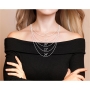 Women's Sterling Silver Double Hamsa Necklace - Blessings / Evil Eye - 7