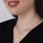 Gold Plated Vertical Bar Name Necklace - 5