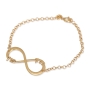 Gold Plated English / Hebrew Infinity Name Bracelet (Up To 2 Names) - 1