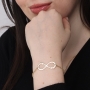 Gold Plated English / Hebrew Infinity Name Bracelet (Up To 2 Names) - 3