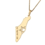 Map of Israel Necklace with Am Yisrael Chai and Cut-Out Star of David - Silver or Gold-Plated - 5