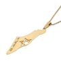 Map of Israel Necklace with Am Yisrael Chai and Cut-Out Star of David - Silver or Gold-Plated - 6