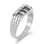Men's Sterling Silver Western Wall Hebrew Name Ring - 3