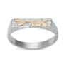 Thin Sterling Silver Hebrew Name Ring for Women with Western Wall Design - 3
