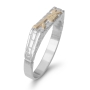 Thin Sterling Silver Hebrew Name Ring for Women with Western Wall Design - 4