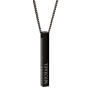 Black Stainless Steel 3D Bar Hebrew Name Necklace - Up To 4 Names - 4