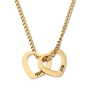 Chain Name Necklace with Hearts - Color Option - 4