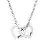Chain Name Necklace with Hearts - Color Option - 1