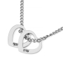 Chain Name Necklace with Hearts - Color Option - 2