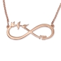 Gold Plated Double Thickness Hebrew / English Infinity Name Necklace - Three Little Birds - 4