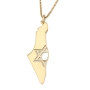 Map of Israel Necklace with Cut-Out Star of David - Silver or Gold-Plated - 5