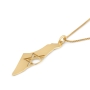 Map of Israel Necklace with Cut-Out Star of David - Silver or Gold-Plated - 6