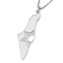 Map of Israel Necklace with Cut-Out Star of David - Silver or Gold-Plated - 8