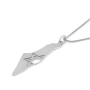 Map of Israel Necklace with Cut-Out Star of David - Silver or Gold-Plated - 9