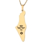 Map of Israel Necklace with Engraved Am Yisrael Chai and Star of David - Silver or Gold-Plated - 1