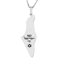 Map of Israel Necklace with Engraved Am Yisrael Chai and Star of David - Silver or Gold-Plated - 6