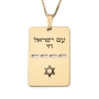 Luxury Thickness Am Yisrael Chai and Star of David Dog Tag Necklace - Silver or Gold-Plated - 4