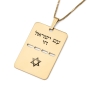 Luxury Thickness Am Yisrael Chai and Star of David Dog Tag Necklace - Silver or Gold-Plated - 5